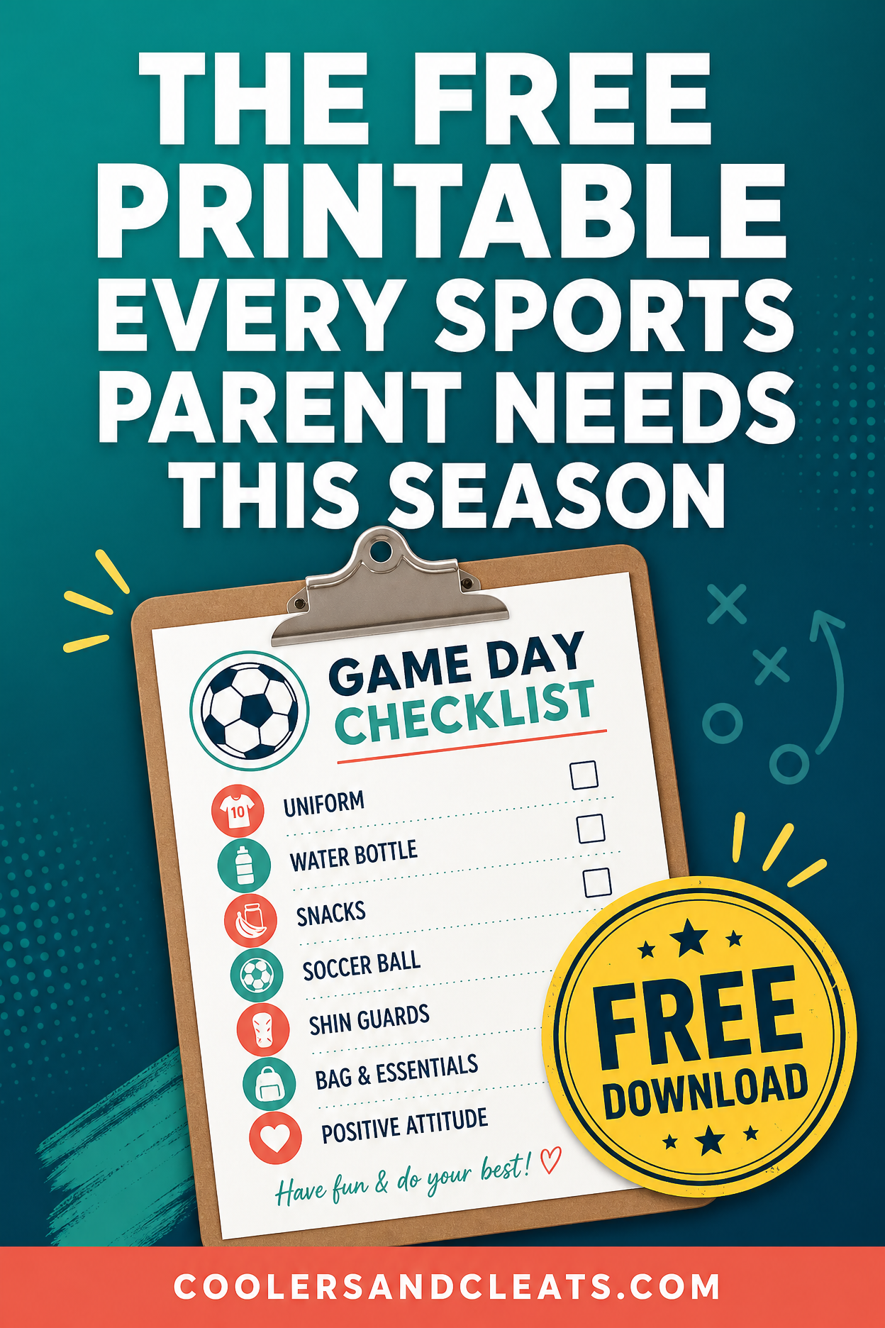 Pinterest pin: The free printable every sports parent needs this season