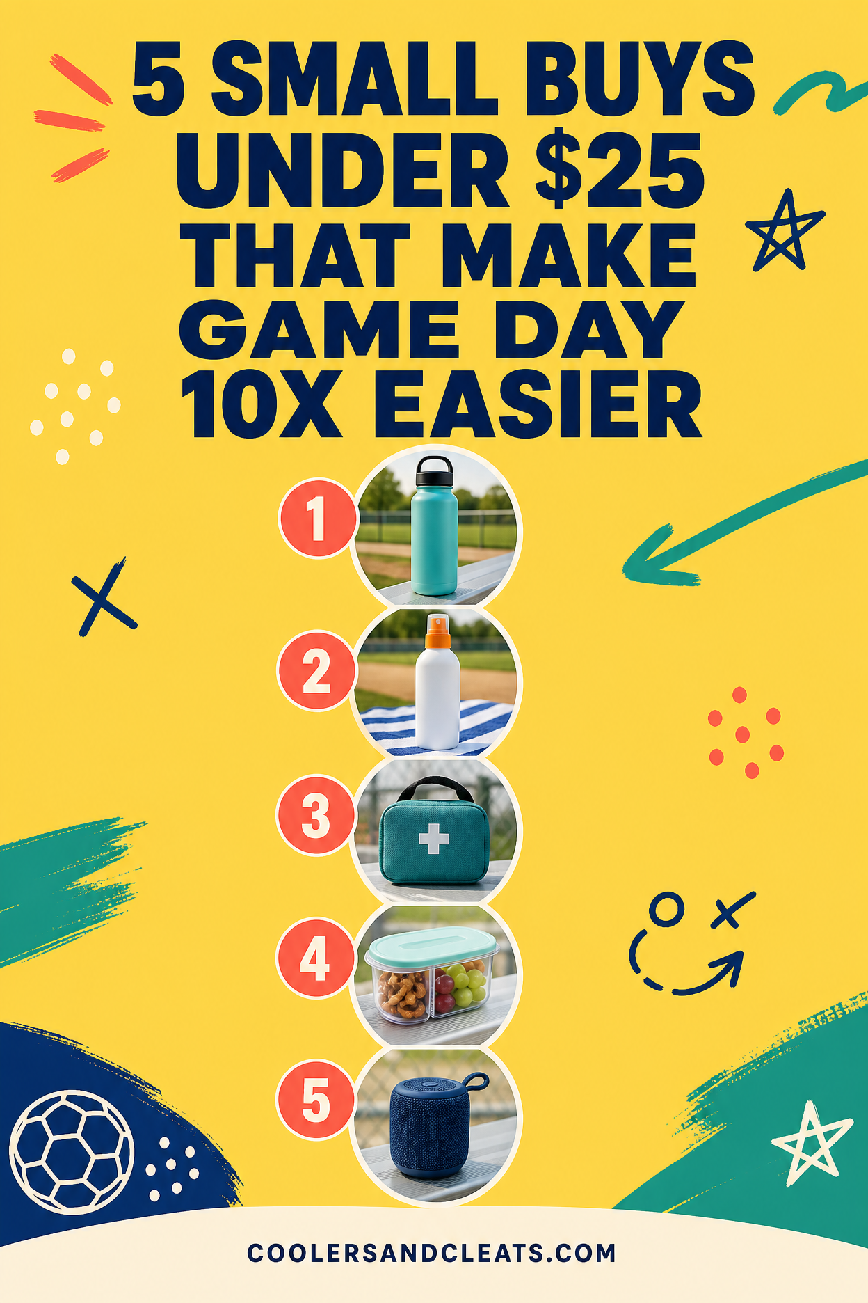 Pinterest pin: 5 small buys under $25 that make game day 10x easier