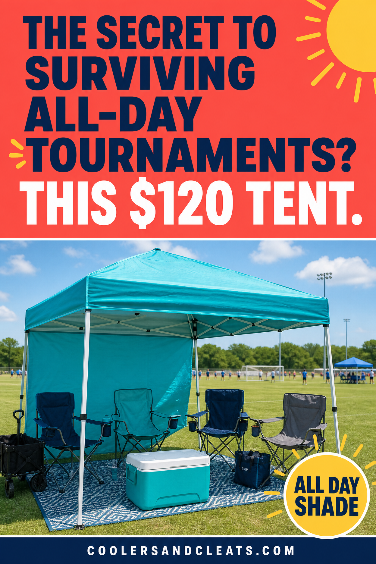 Pinterest pin: The secret to surviving all-day tournaments? This $120 tent