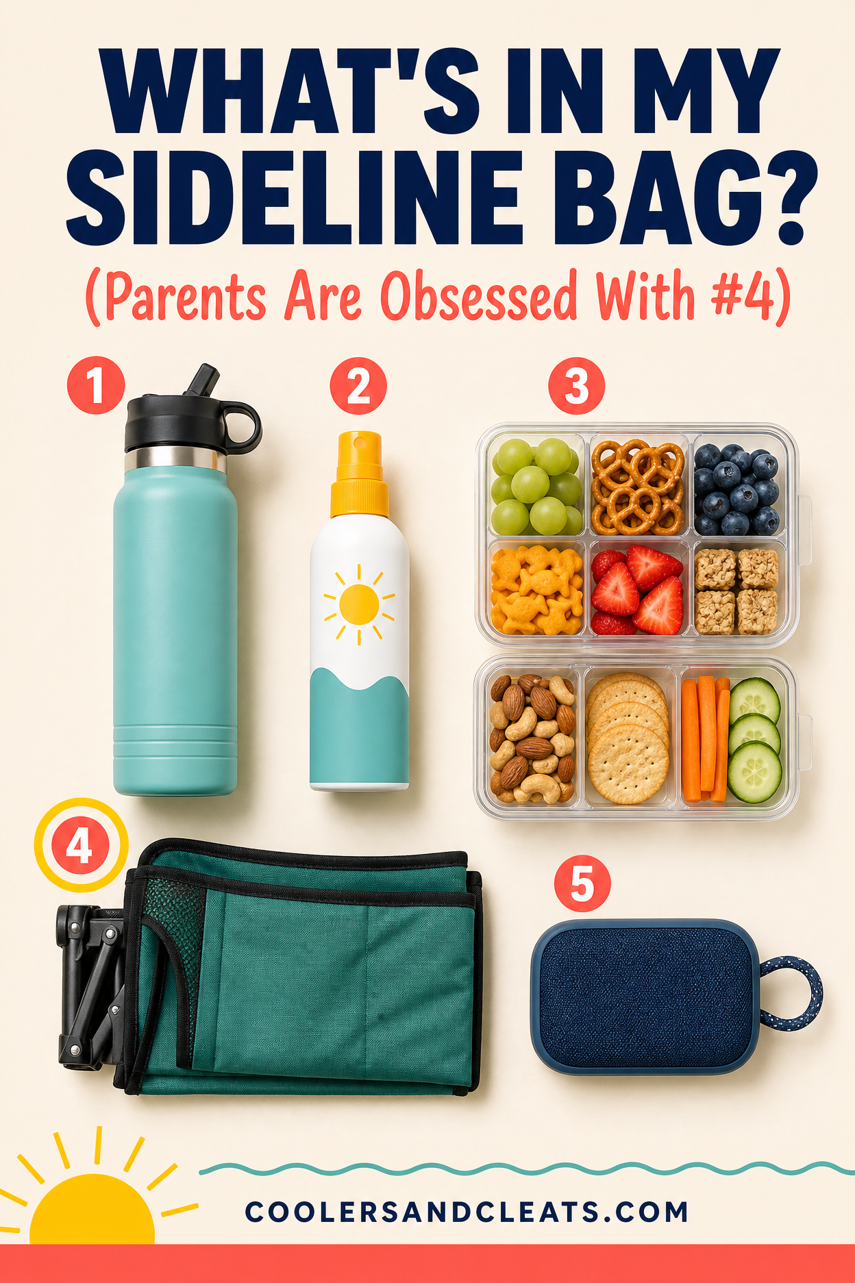 Pinterest pin: What's in my sideline bag? Parents are obsessed with number 4